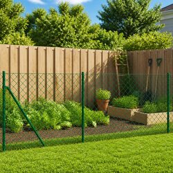 0.8x25m Green Chain Link Fence with Spike Anchors