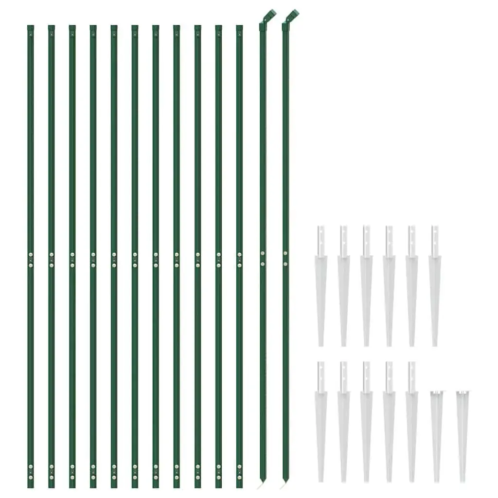 Chain Link Fence 1.6x25m Green Spike Anchors Durable Outdoor Barrier Enclosure