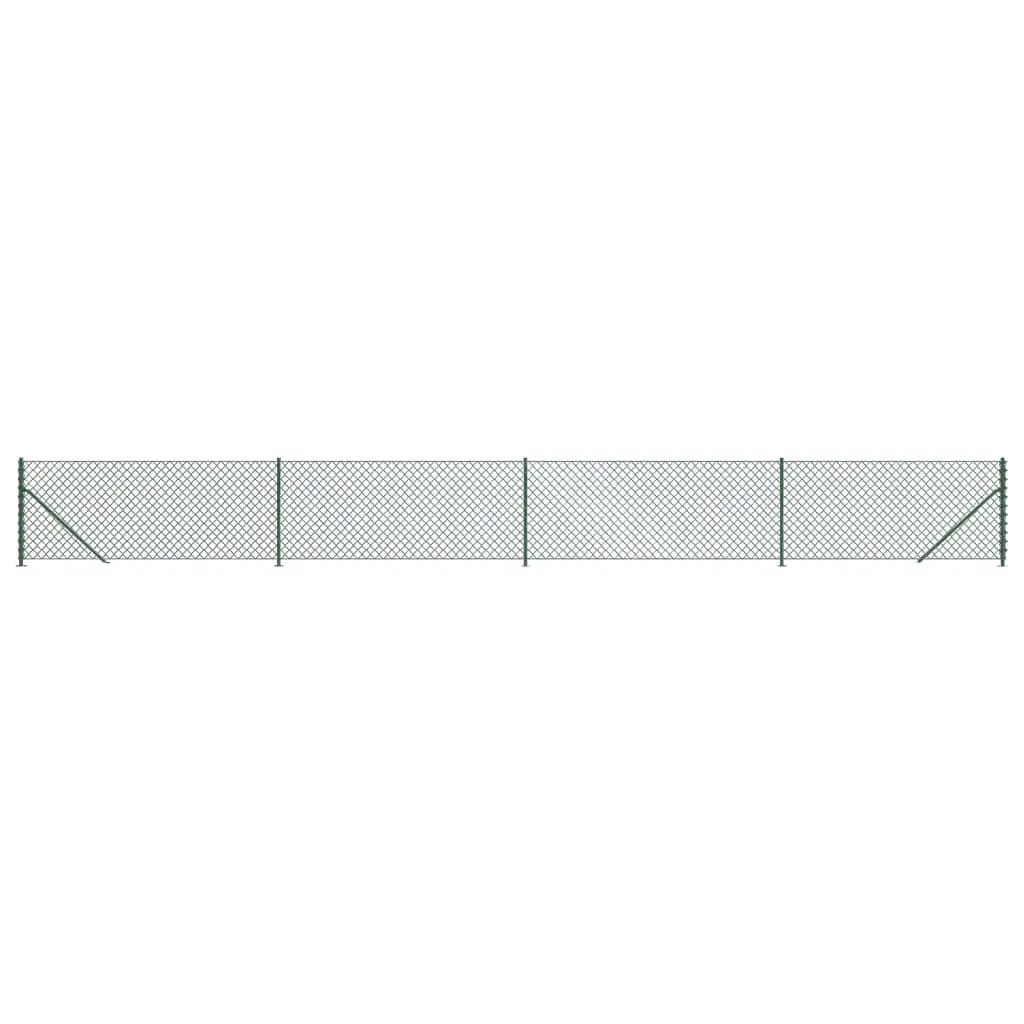 Chain Link Fence Panel for Garden 0.8 x 10m Green