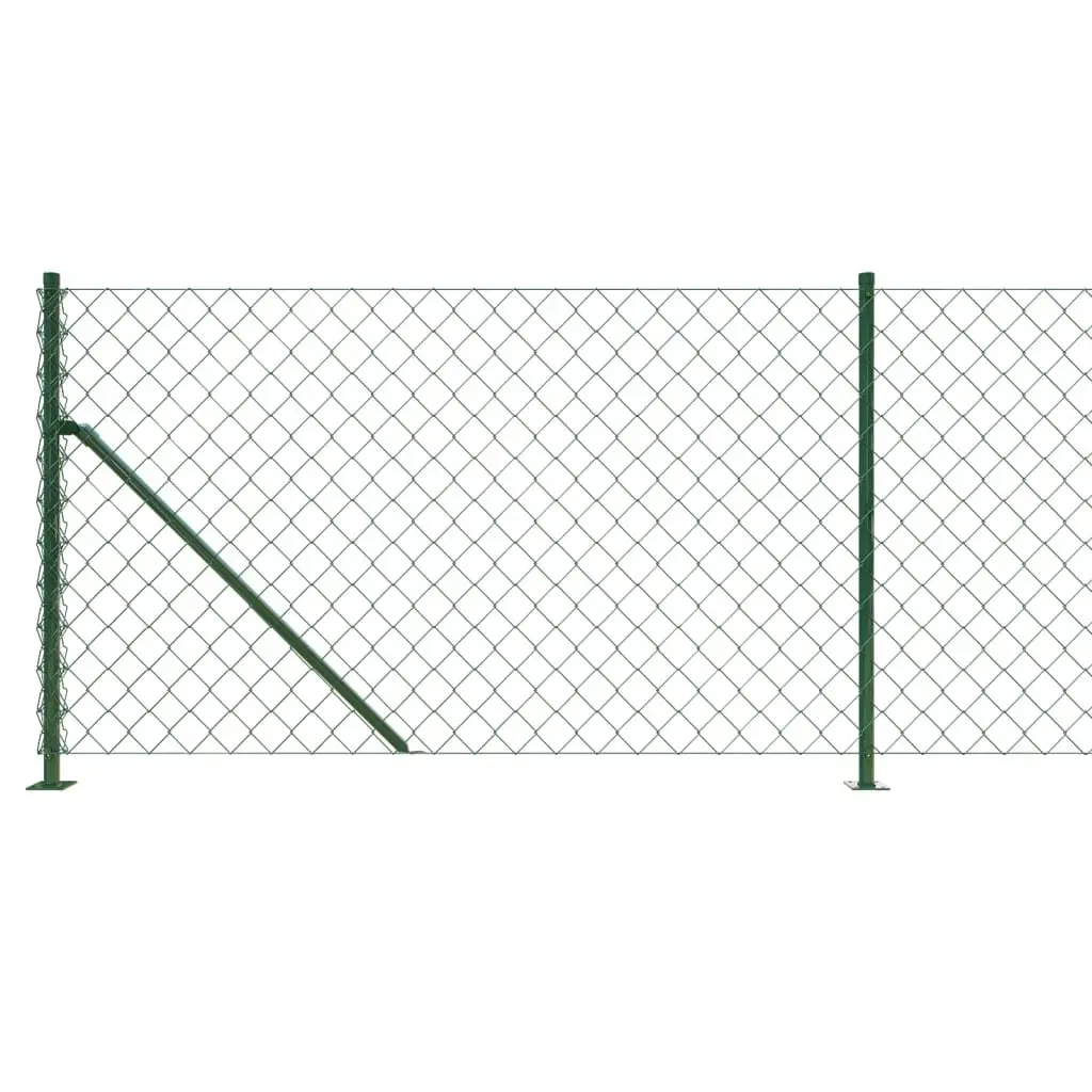 Chain Link Fence Panel for Garden 0.8 x 10m Green