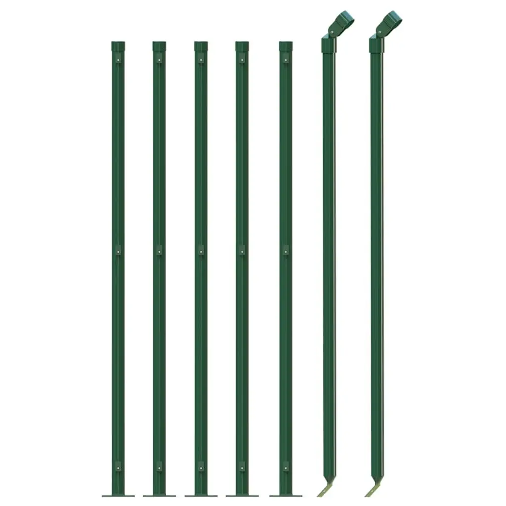 Chain Link Fence Panel Green 1x10m with Floor Flange