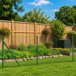 Chain Link Fence Green 0.8 x 25 m Galvanised Steel Wire Mesh