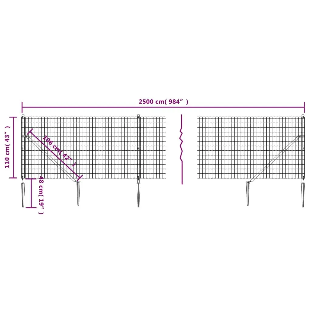 Wire Mesh Fence Panel for Garden 1.1m x 25m