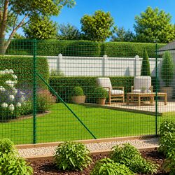 Wire Mesh Fence with Spike Anchors Green 1.4 x 25m Garden Barrier Enclosure