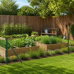 Green Wire Mesh Fence Panel with Dimensions 1x25m and Spike Anchors
