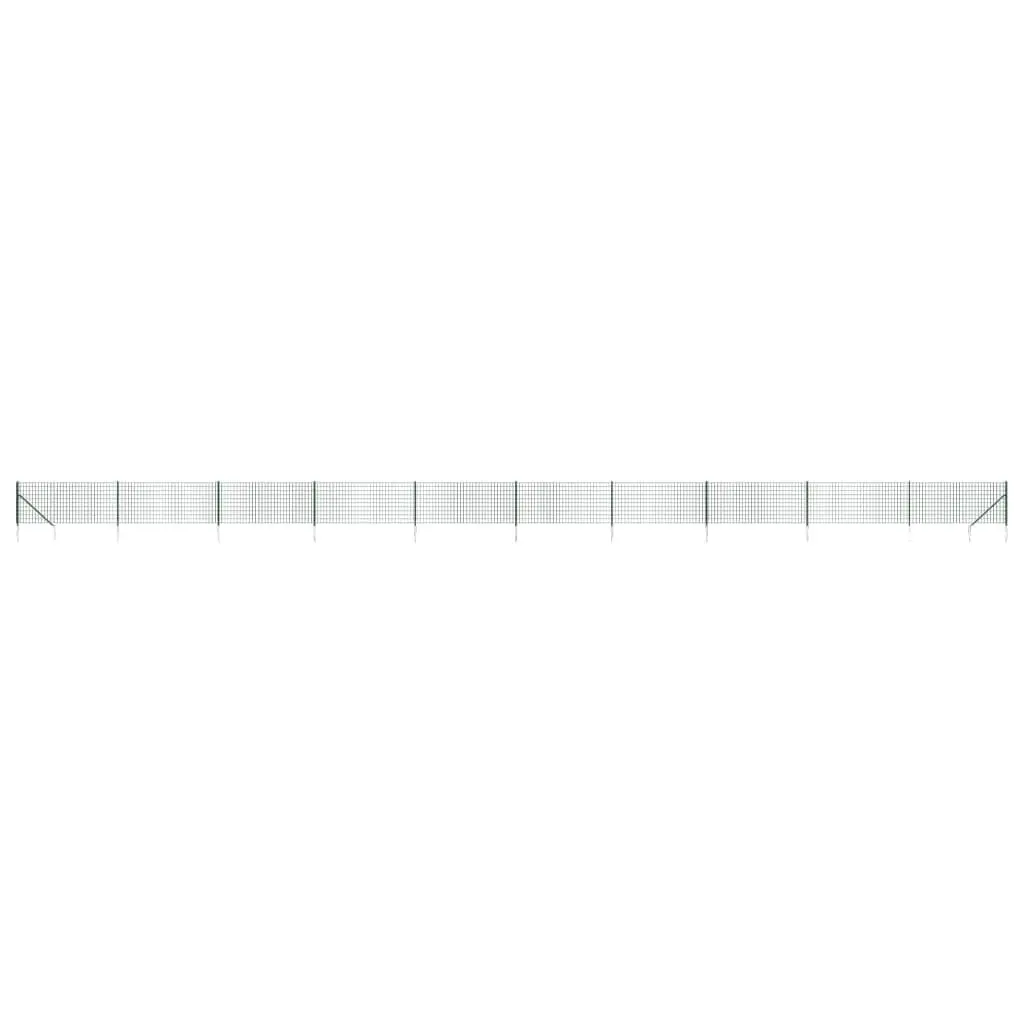 Wire Mesh Fence Panel Green Spike Anchors Garden Barrier Enclosure 1x25m