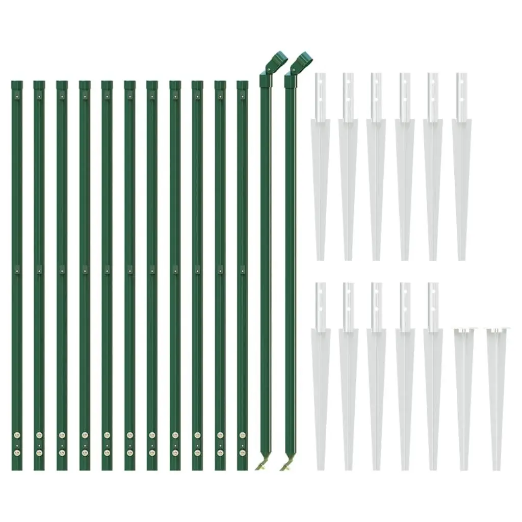 Wire Mesh Fence Panel Green Spike Anchors Garden Barrier Enclosure 1x25m
