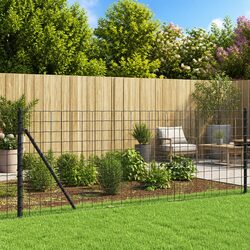 Wire Mesh Fence Panel Anthracite 0.8x25m Garden Barrier Galvanised Steel Durable