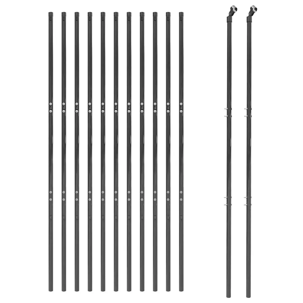 Wire Mesh Fence Panel Garden 1.4m x 25m Galvanised Steel Anthracite