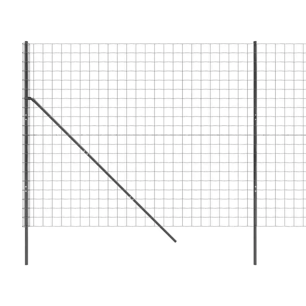 Wire Mesh Fence Panel Garden 1.4m x 25m Galvanised Steel Anthracite