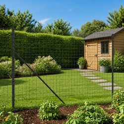 Wire Mesh Fence Panel Specs: 1.4x25m, Steel, Anthracite
