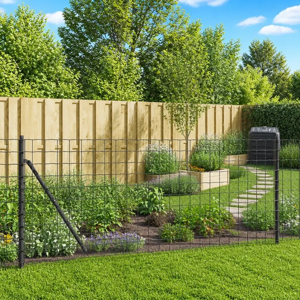 Wire Mesh Fence Panel for Garden 1x25m Anthracite