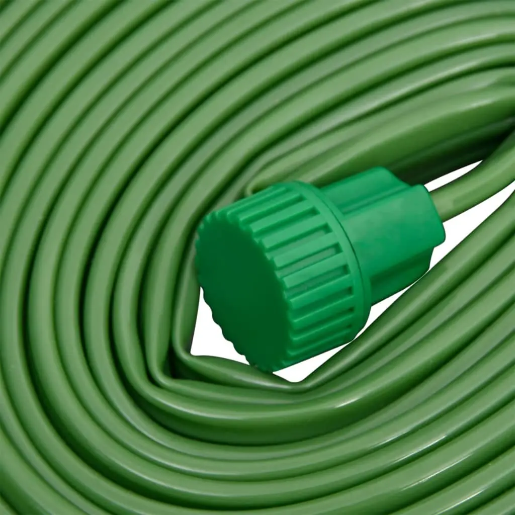 3-Tube Flexible Sprinkler Hose for Garden Irrigation 15m Green PVC