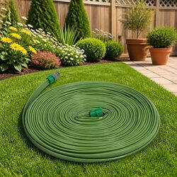 3-Tube Sprinkler Hose Garden Watering Irrigation System Green PVC 22.5m