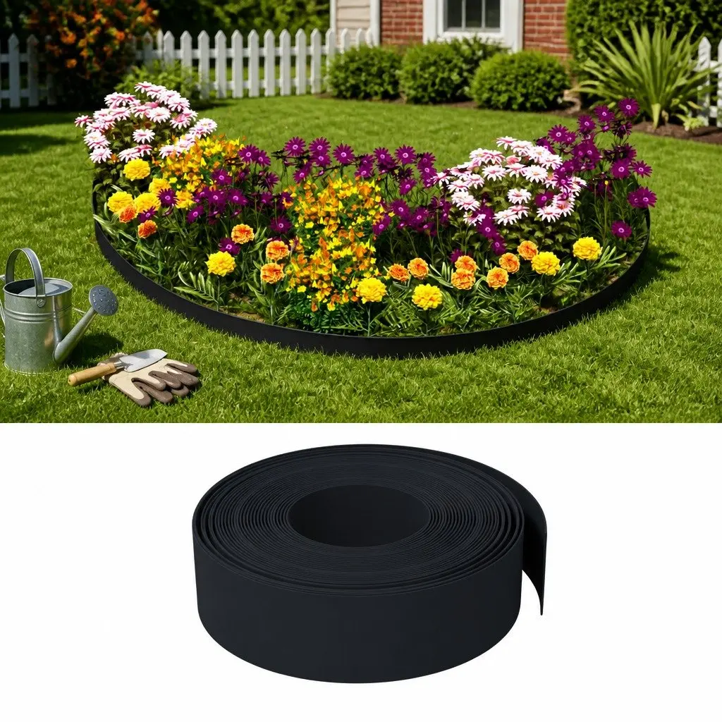 Black 10m Flexible Garden Edging