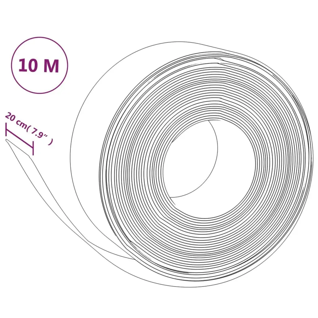 Garden Edging Flexible Lawn Border 10m Black for Flower Bed Path Edging