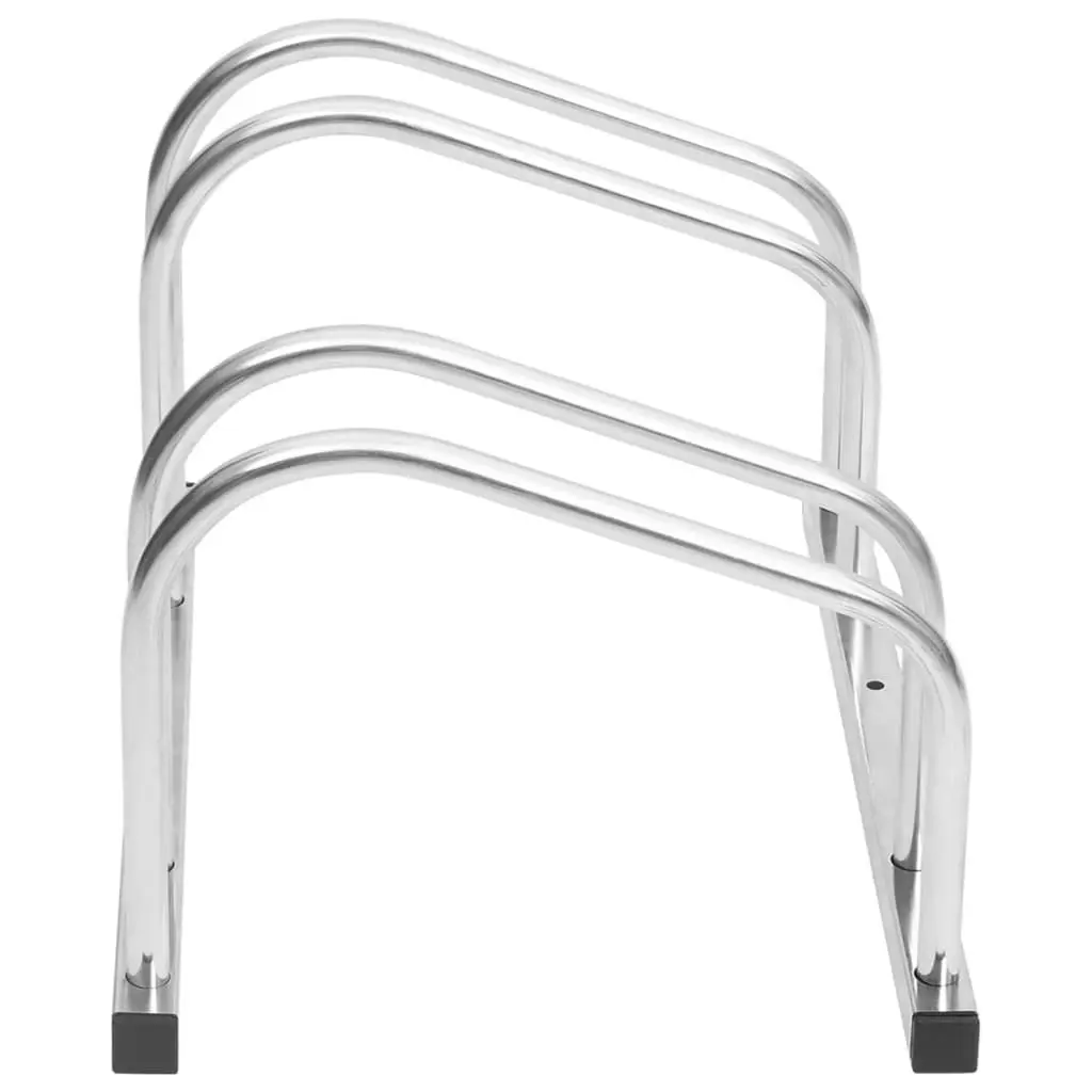 Bike Rack for 2 Bicycles Galvanised Steel Ground Storage Stand Garage Garden