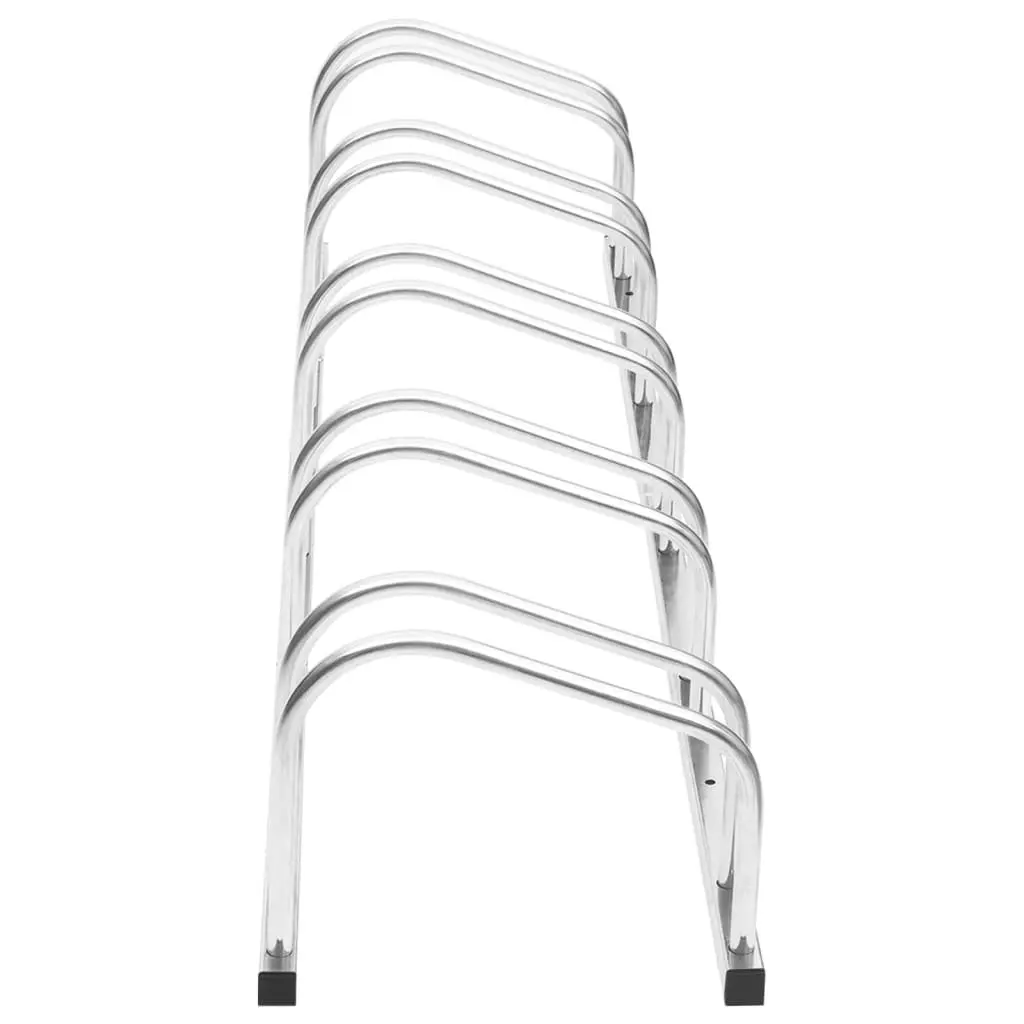 Bike Rack for Bicycles Garage Storage Silver Galvanised Steel Floor Stand