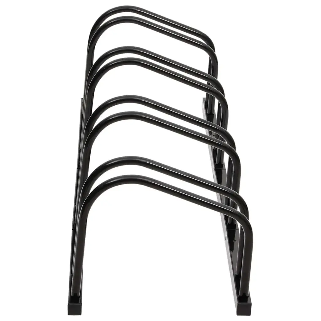 Bike Rack for 4 Bikes Black Steel Bicycle Stand Floor Parking Storage Garage