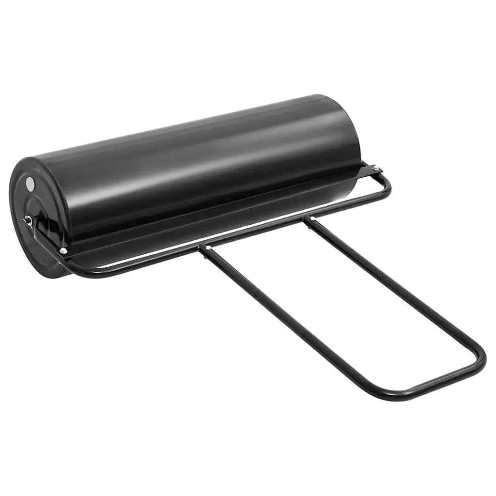 Black Garden Lawn Roller, Push Handle, 63L Iron Tool