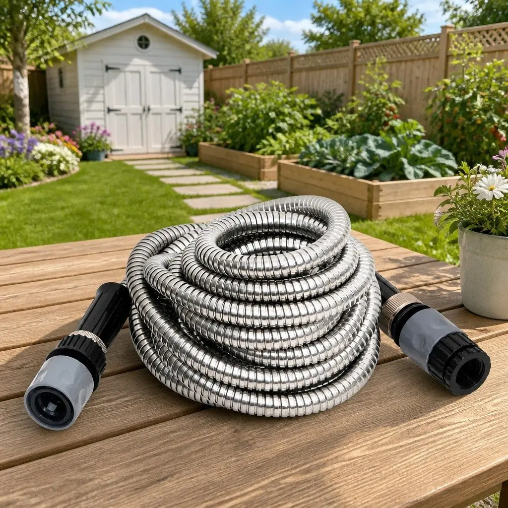Garden Hose 7.5m Spray Nozzle 8-Function Watering Irrigation Outdoor Cleaning