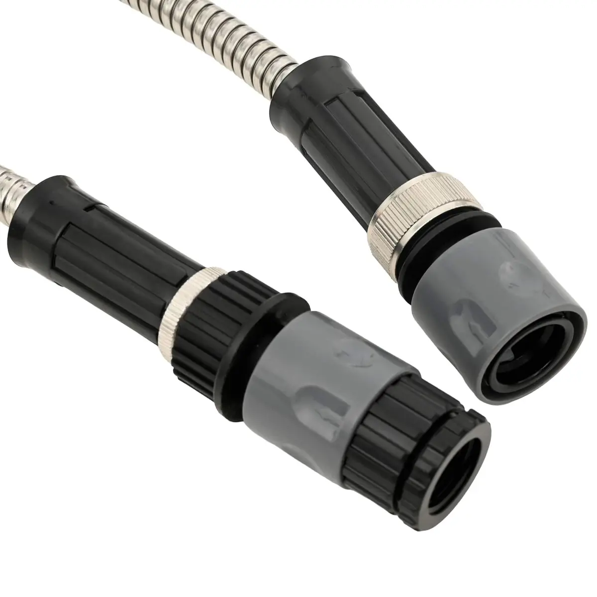 Garden Hose 15m for Garden Irrigation with 8 Function Spray Nozzle Stainless Steel