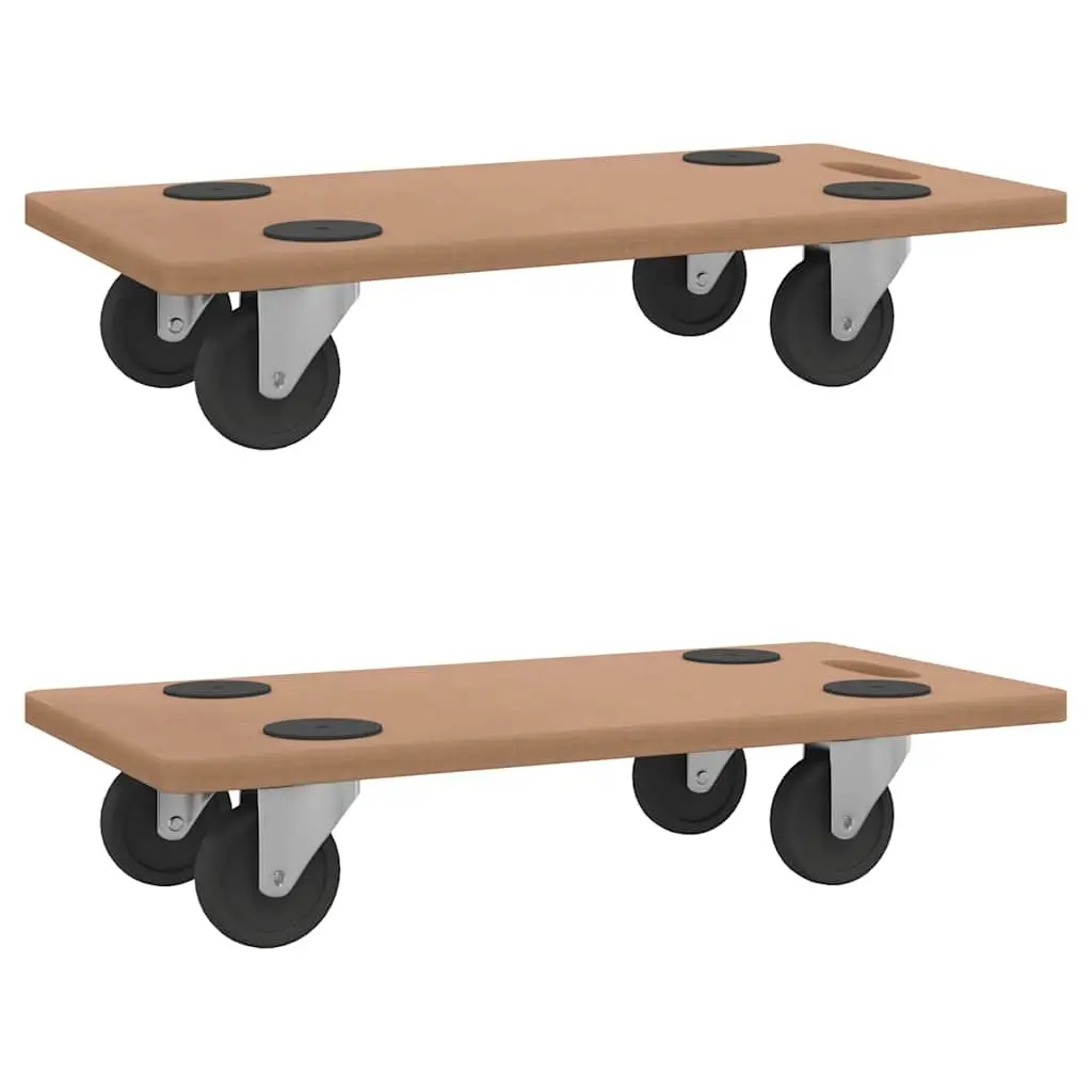 Dolly Trolleys 2 Piece Rectangular Brown Moving Platform for Furniture Transport