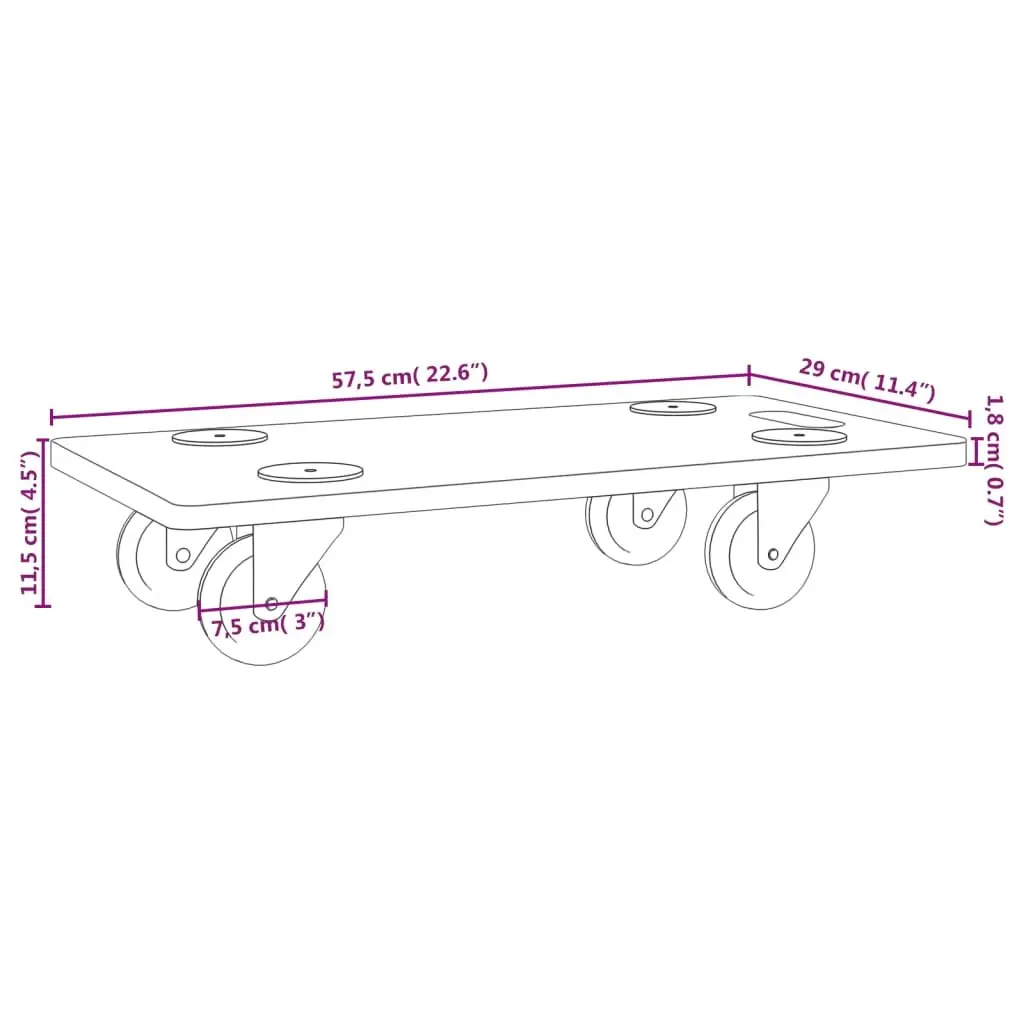 Dolly Trolleys 6 Pack Rectangular Moving Platform Anti-Slip Castors Furniture