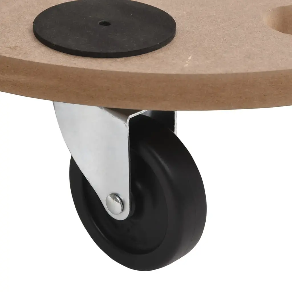 Dolly Trolleys 2pcs Round Brown Engineered Wood Furniture Moving Platform With