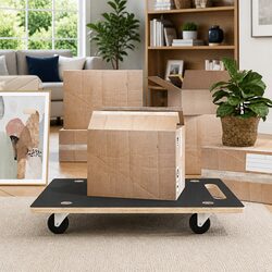 Rectangular Transport Trolley Set - Grey - 2 Pieces 80x55x11.5cm