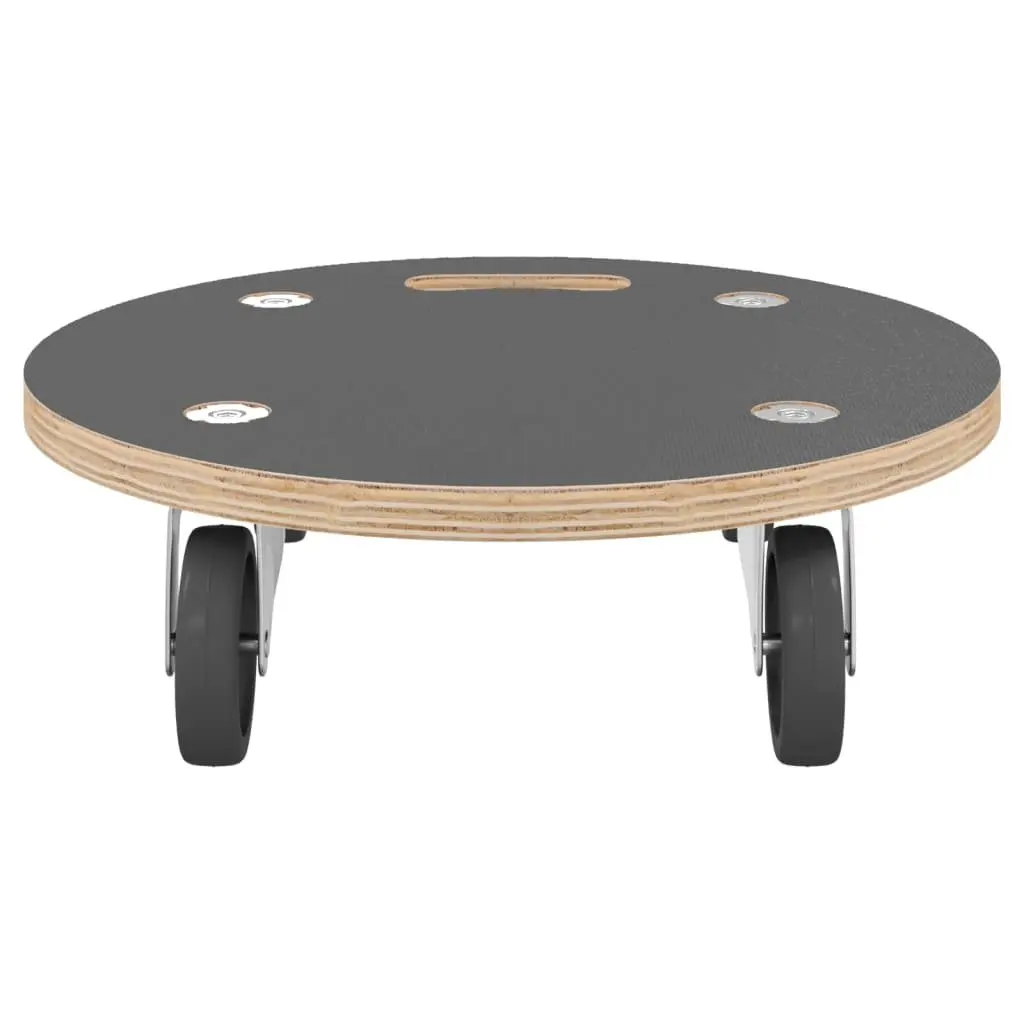 Round Transport Trolley 38cm Moving Furniture Dolly Heavy Duty Castors Grey