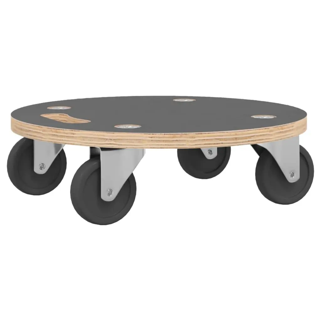 Round Transport Trolley 38cm Moving Furniture Dolly Heavy Duty Castors Grey