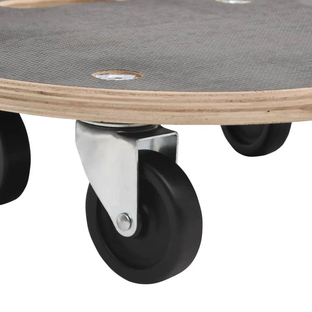 Round Transport Trolley 38cm Moving Furniture Dolly Heavy Duty Castors Grey