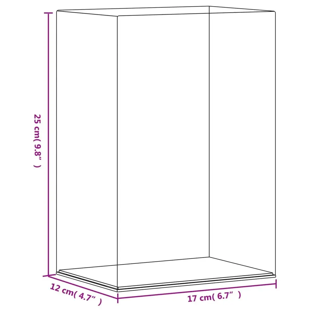 Acrylic Display Box for Collectibles Toys Models 17 x 12 x 25 cm Transparent Dustproof