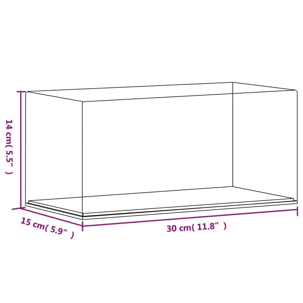 Acrylic Display Box for Collectibles Toys Models 30 x 15 x 14 cm Transparent Dustproof