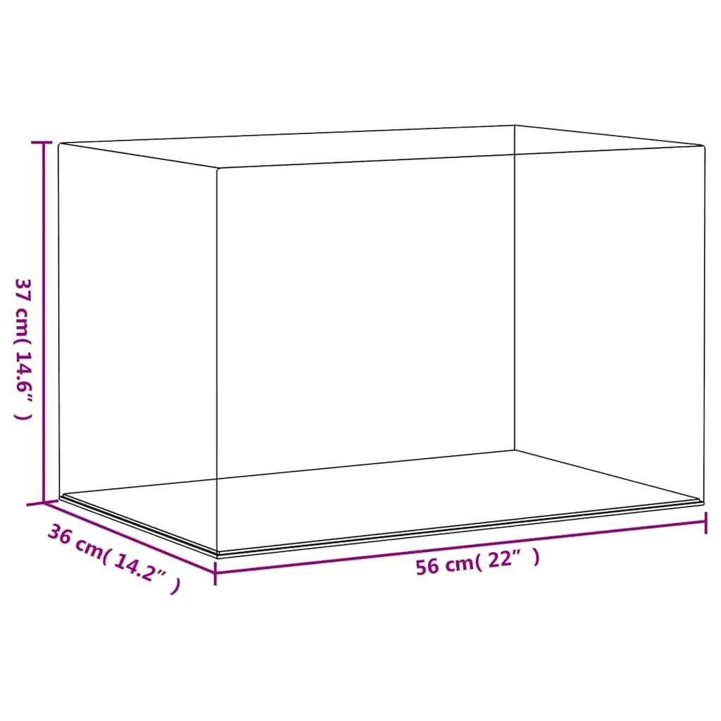 Acrylic Display Box for Collectibles 56x36x37cm Transparent Dustproof Showcase Case