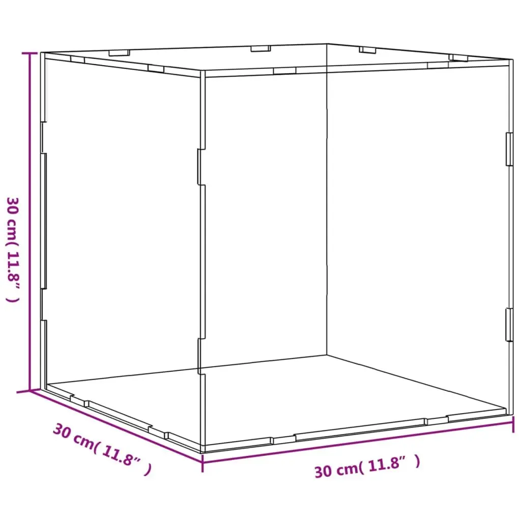 Acrylic Display Box for Collectibles 30x30x30cm Transparent Dustproof