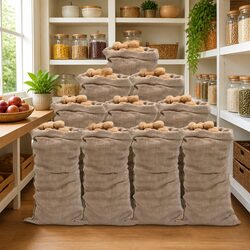 Natural Jute Storage Bags 10-Pack - Dimensions 65x135 cm