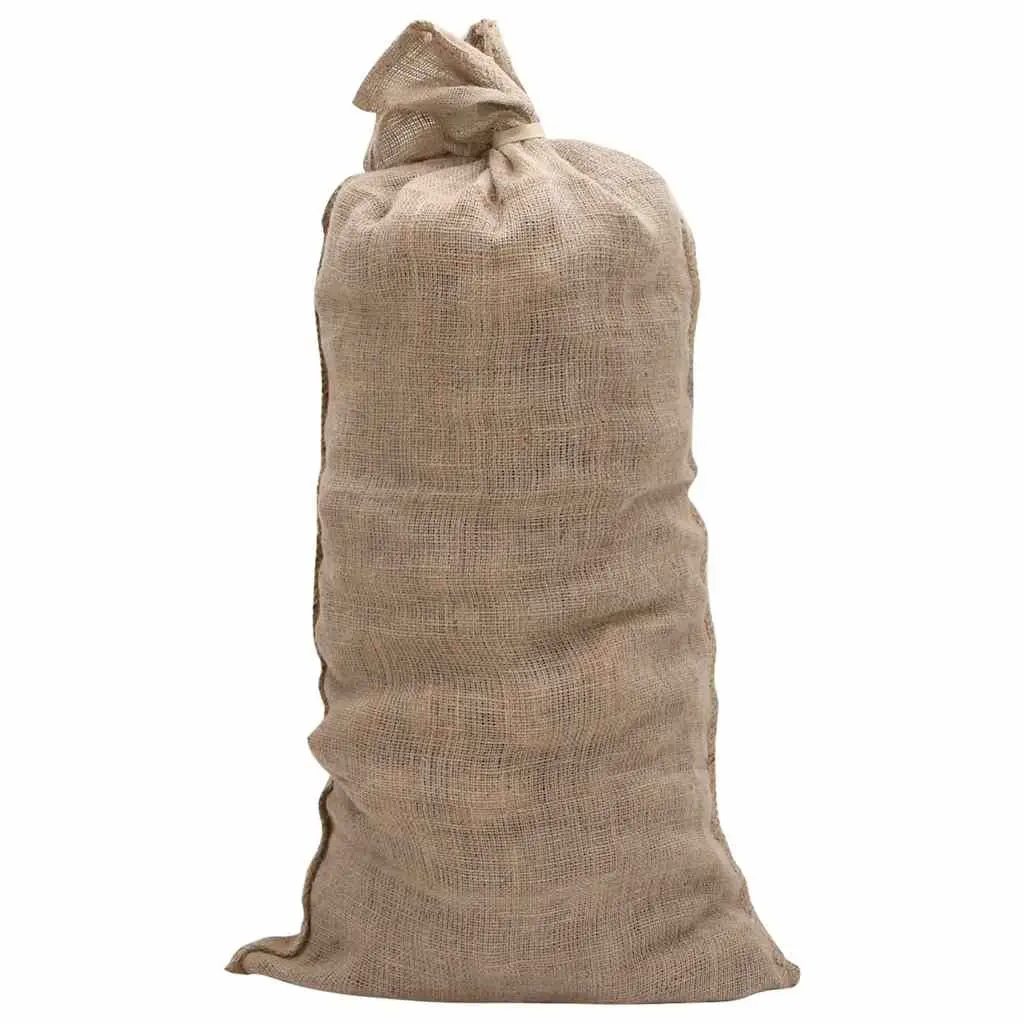 Jute Sacks Storage Bags Garden Home Use 65x135 cm Natural Burlap 10 Piece