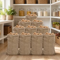 Jute Sacks - 10 pcs, 65x135 cm, 340 gsm Burlap Bags