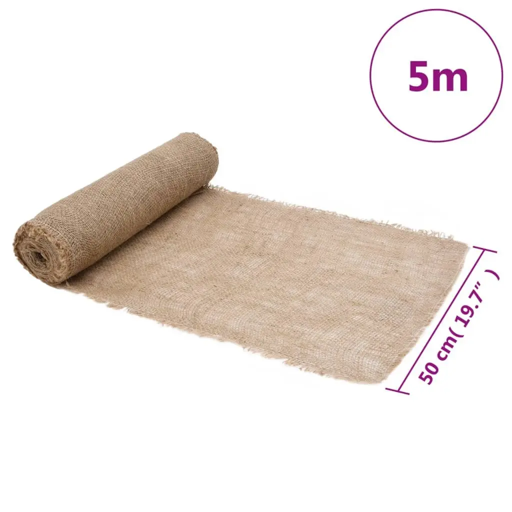Jute Roll for Crafts Home Decor 0.5x5 m Natural Burlap Runner