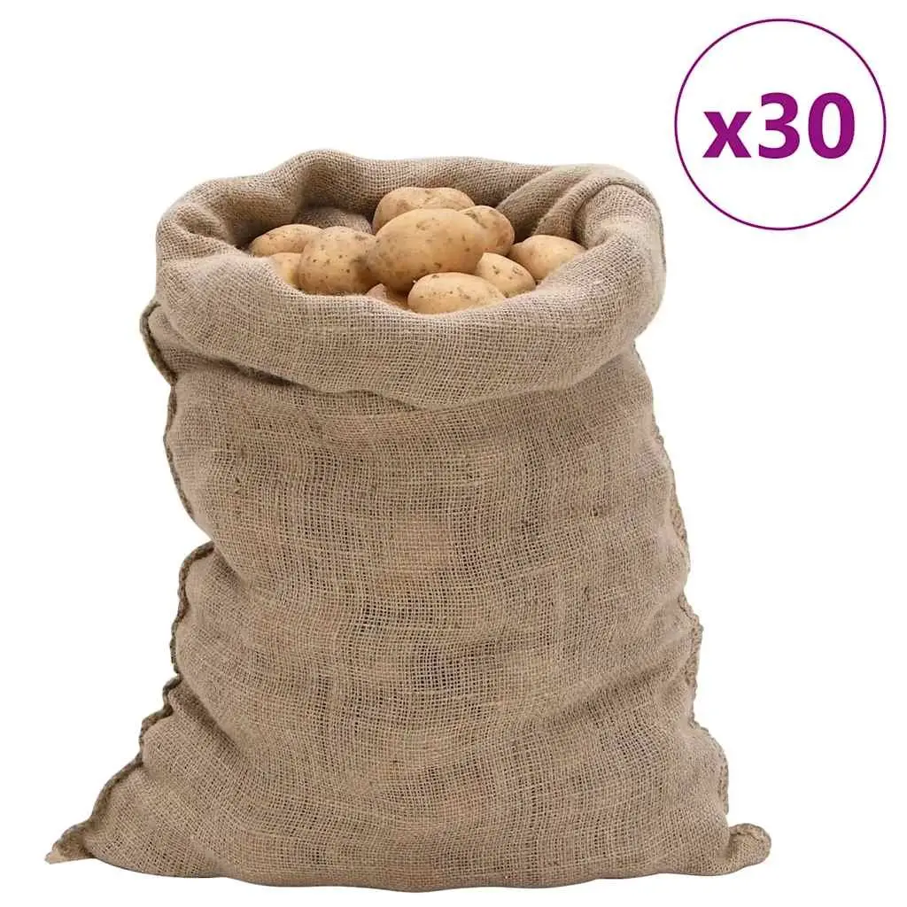 Jute Sacks 30 Pieces 60x105 cm Natural Burlap Storage Bags Multipurpose Garden