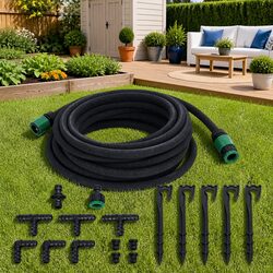 10m Black Soaker Hose – Rubber Drip Irrigation Solution