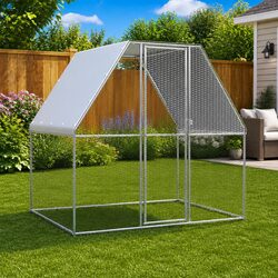 Chicken Cage Outdoor Enclosure 2x2x2m Walk-In Coop for Hens Ducks Small Animals