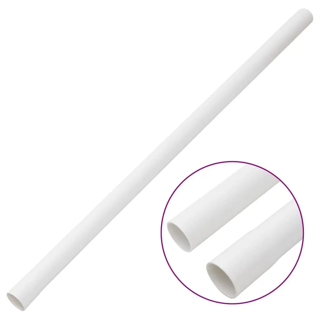 Cable Trunking with Clips 30mm Diameter 30m White PVC Cord Cover Organizer