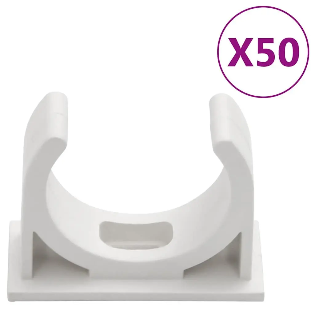 Cable Trunking with Clips 30mm Diameter 30m White PVC Cord Cover Organizer