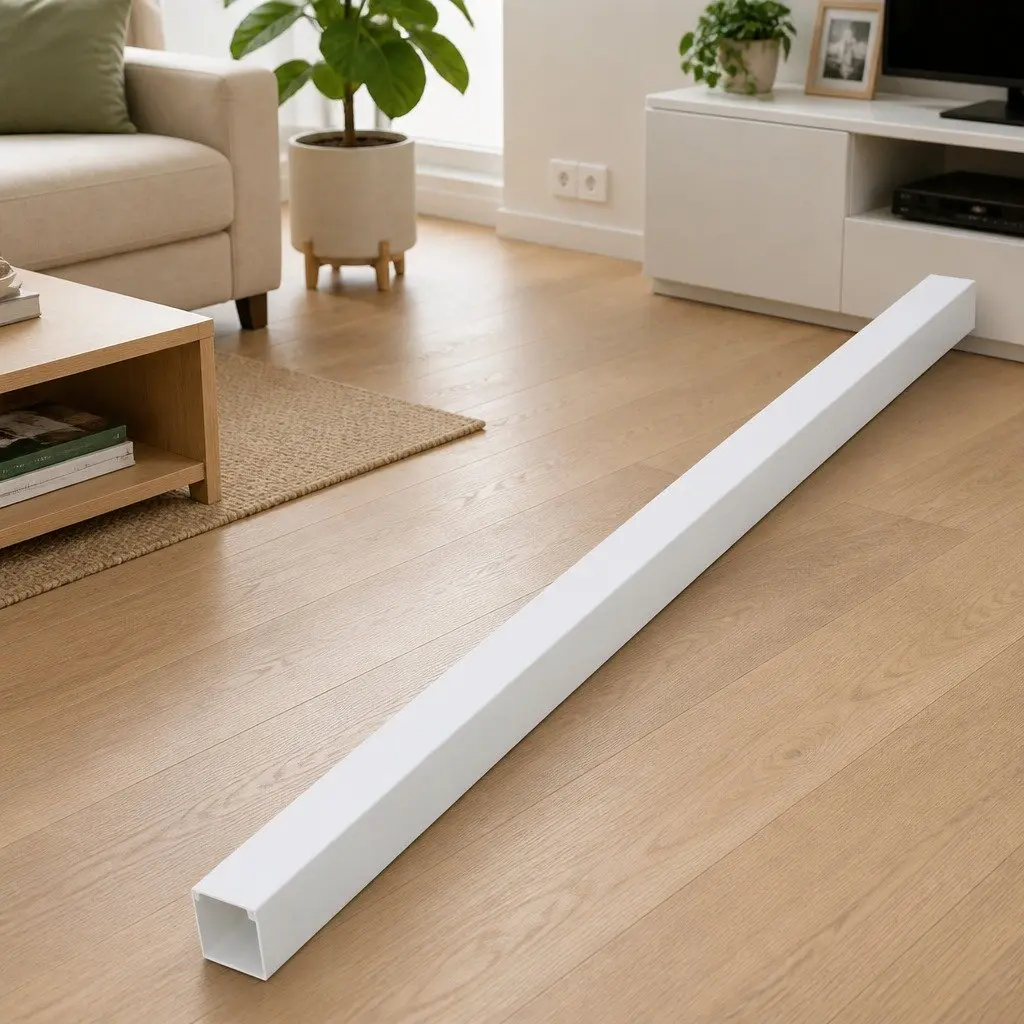 Cable Trunking 40x25 mm 30 m White PVC Wall Floor Ceiling Cord Cover Management