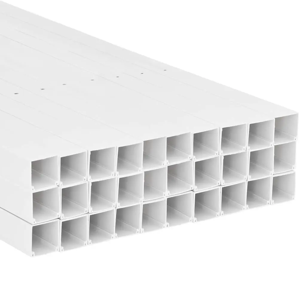 Cable Trunking 40x25 mm 30 m White PVC Wall Floor Ceiling Cord Cover Management