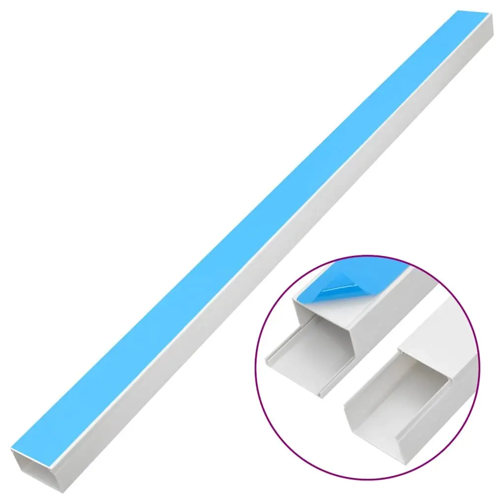 Cable Trunking White Self-Adhesive 100x60mm 10m PVC Wire Management Cover