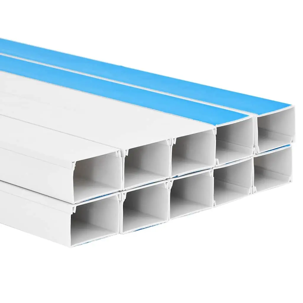 Cable Trunking White Self-Adhesive 100x60mm 10m PVC Wire Management Cover